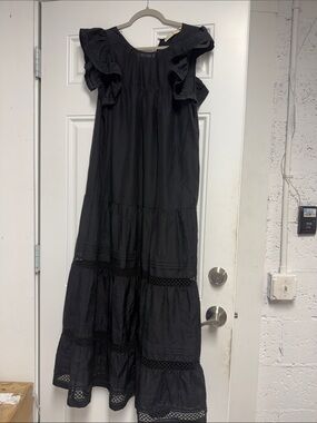 MARIE OLIVER Black Short Sleeve Maxi Dress Large NWOT Beautiful Summer Dress